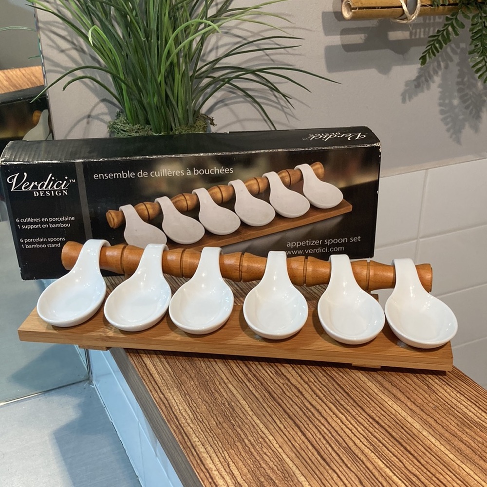 VERDICI DESIGN Appetizer spoon set of 6 porcelain